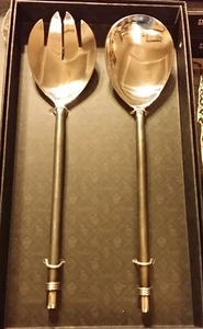 NIB-FABULOUS HEAVY DUTY SALAD or HOSTESS SPOONS By TL Mulino/Acier Inox~shipfree - Picture 1 of 2
