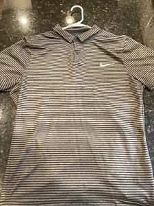 New Nike Dri-FIT Men's Swoosh Golf Polo Shirt Navy Green/Black - Large - Picture 1 of 4