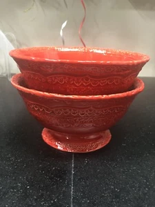 Arte Italica Finessa Rosso Cereal Bowl  Set of Two NEW - Picture 1 of 5
