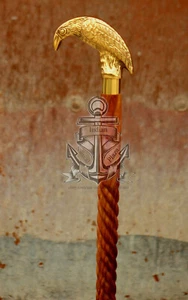 Antique Brass Handle Vintage Style Wooden Walking Cane Stick Victorian Gift Item - Picture 1 of 6