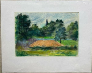 Franz Ehmke *1928 -2018 Berlin Blankenfelde Church Cemetery Pastel Signed - Picture 1 of 4
