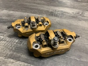2005-2006 ZX6R ZX636 Kawasaki Ninja Front Left Right Brake Calipers Gold OEM - Picture 1 of 12