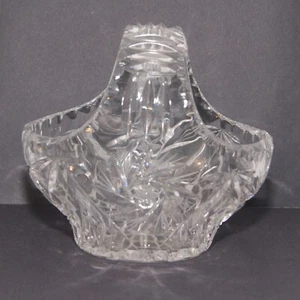 Vintage Cut Lead Crystal Basket Beautiful - Picture 1 of 10