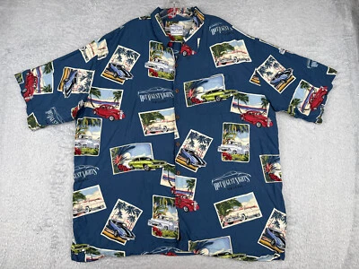 David Carey Shirt Adult 3XL XXXL Blue Postcard Classic Cars Hot August Nights - Image 1 of 4