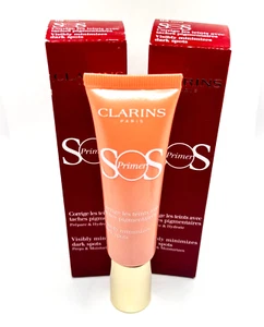 Clarins SOS Face Primer #03 Coral: Visibly Minimizes Dark Spots Set of 2 New - Picture 1 of 1
