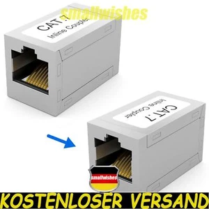 2x CAT 7 Netzwerk RJ45 Verbinder für Patchkabel LAN Netzwerkkabel Kupplung DSL ~ - Photo 1/11