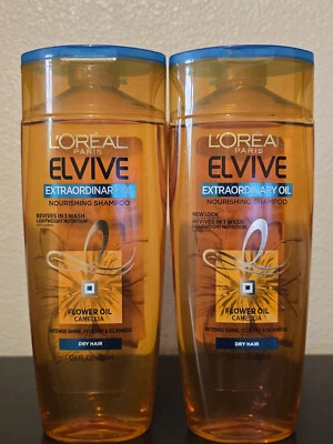 (2) Champú nutritivo con aceite extraordinario Loreal Paris Elvive cabello seco 12,6 oz Foto 1 de 2