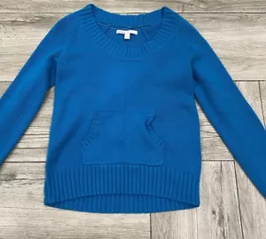 Old Navy Blue Womens Sweater Size Medium Pullover with small kangaroo pocket - Picture 1 of 6