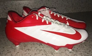 NIKE Vapor Pro D Detachable Low Football Cleats Red White NEW Mens Sz 16 - Picture 1 of 5