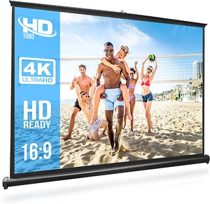 Pyle 50" Inch Portable Projector Screen - Portable Floor Standing Fold-Out Roll- - Picture 1 of 8
