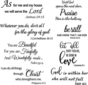 Bible Verse Wall Decals Inspirational Wall Decals Quotes Christian Scripture Rel - Picture 1 of 8