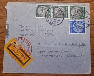 Luftpost Brief Neuhaus Coronel Suarez 1938 Flugpost Deutsches Reich 5567 - Bild 1 von 2
