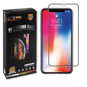 Full Cover Black Border HD Tempered Glass Screen Guard Protector For iPhone - Picture 1 of 6