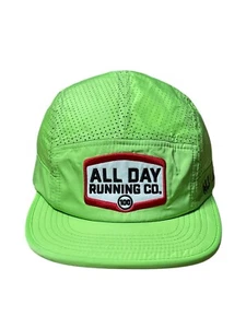 All Day Running Co Team Hat Neon Green NWT Strap Back Mesh Lightweight - Picture 1 of 5