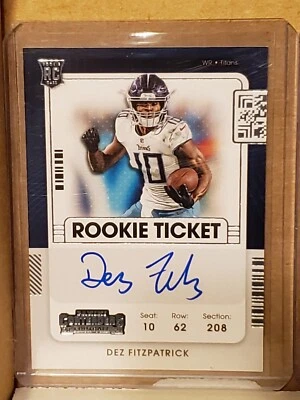 Dez Fitzpatrick 2021 Contenders Rookie Ticket Autograph Tennessee Titans C - Image 1 of 2