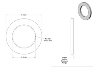 Aluminum Crush Washer, for 1/2" Screw Size, Oil Pan, Trans Pan, Etc. QTY 10 - Picture 1 of 2