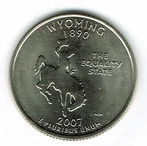 2007-P Philadelphia Brilliant Uncirculated Wyoming 44TH State Quarter Coin! - Picture 1 of 2