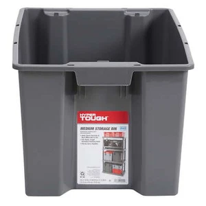  Tough Medium Nesting/Stacking Plastic Storage Bin, Gray - Picture 1 of 12