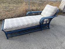 Vintage Style Chaise Lounge Solid Wood Wicker