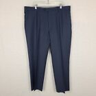 Santorelli Dress Pants Mens 40 X 30 Navy Blue Luxury Serge Wool Trousers Slacks