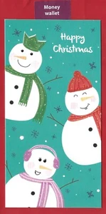 Happy Christmas Gift Card Money Wallet Greeting Card Festive Xmas Snowman - Picture 1 of 3