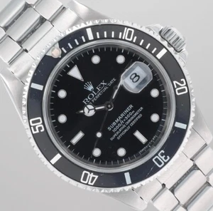 Rolex Submariner 16610 40mm Steel Black Dial Rotating Bezel Oyster Band Watch - Picture 1 of 11