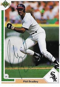 PHIL BRADLEY SIGNED 1991 UPPERDECK #641 - CHICAGO WHITE SOX - Picture 1 of 1