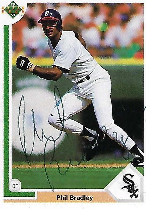 PHIL BRADLEY SIGNED 1991 UPPERDECK #641 - CHICAGO WHITE SOX - Image 1 of 1
