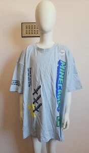 Minecraft Boys Pale Blue Printed Short Sleeve Oversized T Shirt Size 12 Marked - Picture 1 of 7