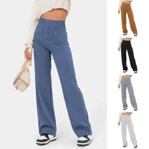 Women's Casual High Waist Stretch Pants Ladies Flexi Pants for Women Trousers - Picture 1 of 31