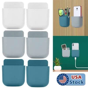 2PCS Punch Free Rack Hanging Box Remote Control Holder Phone Storage Organizer - Picture 1 of 15