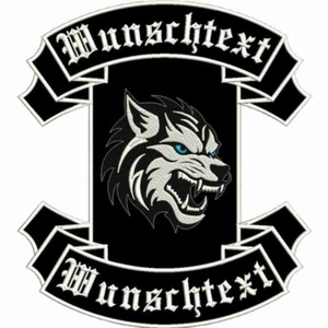 Rückenpatch mit ODIN WOLF Motiv und WUNSCHTEXT Aufnäher alle Farben 39x35cm M4 - Bild 1 von 1