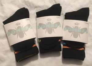 Bombas XS Mujer Talla 4-6 Yth L Media Pantorrilla Crew Calcetines Miel Peine Arco Soporte 3 Pares - Imagen 1 de 4