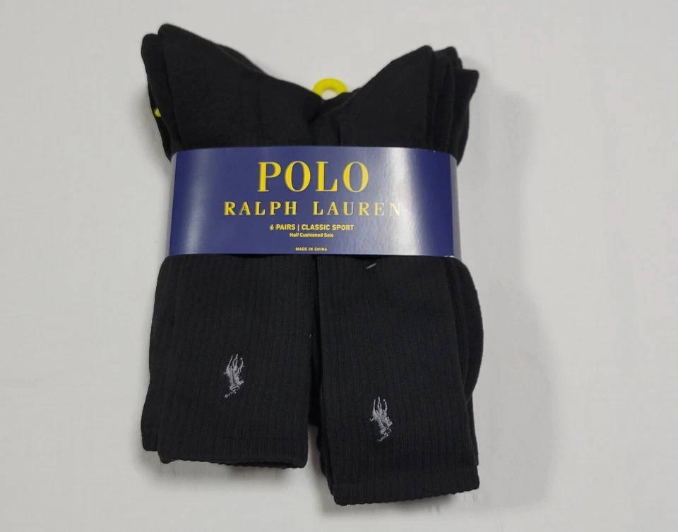 Polo Para Hombres Ralph Lauren - 6 Pares Calcetines Clásicos Deportivos Acolchados Talla 6-12.5 Foto 1 de 4
