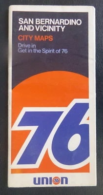 Hoja de ruta de San Bernardino California 1970 Union 76 petróleo gas Redlands Foto 1 de 4