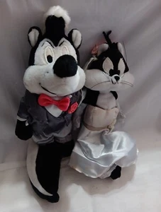 RARO Vintage 1999 Warner Bros Studio Penelope Bride Pepe Le Pew Bean Bag GIOCATTOLO - Foto 1 di 10