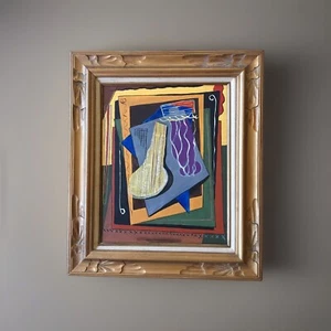 LISTED ARTIST painting ABSTRACT EXHIBITED Dr. Benjamin Gross STOCK EXCHANGE!!!  - Imagen 1 de 11
