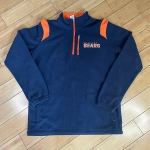 NFL Team Apparel Chicago Bears 1/4 Zip Pullover Sweater Blue Youth Sz XL - Picture 1 of 7