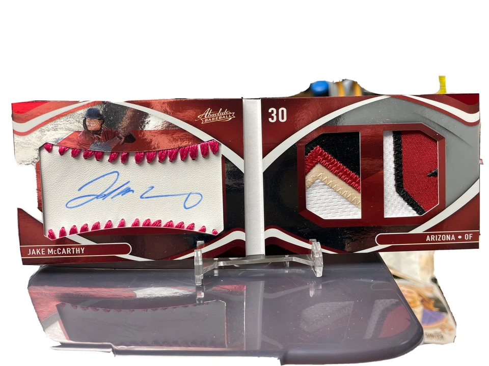 Jake McCarthy 2022 Absolute Baseball Rookie Material Booklet Relic Auto /35 - Image 1 of 1