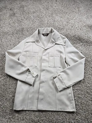 Chaqueta De Colección Tobias Kotzin Talla 40 Para Hombres Beige Abotonada Cuello Punta Disco EE. UU. Foto 1 de 4