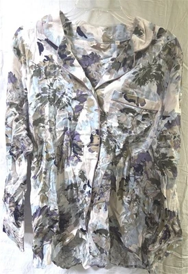 Nuevo sin etiquetas Top de pijama floral azul púrpura Soft Surroundings XL 125607 Foto 1 de 2