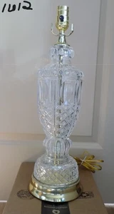 Lead Crystal and Brass Table Lamp 19 1/2" Tall - Picture 1 of 12