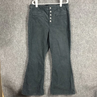 Pantalones American Eagle para mujer talla 16 carbón tiro súper alto acampanados pana botón Foto 1 de 4