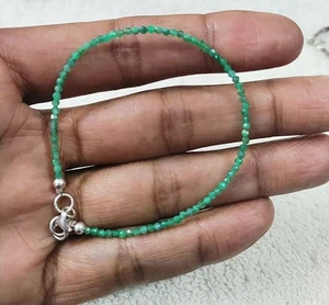 2-3 mm Grün Gambischer Mikro Smaragd Facettiert Rund Edelstein Perlen Armband... - Bild 1 von 12