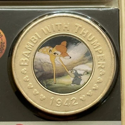 Monedas Disney Décadas #7 Bambi Con Golpe 1942 Selladas Foto 1 de 4