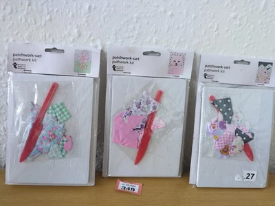 Make your own 3 Fabric creative patchwork KIT, Instructions Tools. Gift Presents - Image 1 of 4