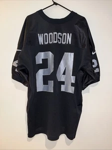 Raiders #24 Woodson Authentic Football Jersey Sz 56 3XL Oakland Las Vegas Nike - Picture 1 of 5