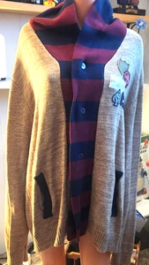Bornfly men's heavy scarf neck cardigan sweater size 2xl - Picture 1 of 7