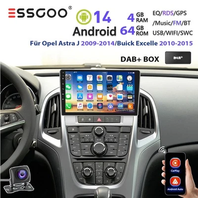 DAB+ 4+64G Android 14 Autoradio Carplay Für Opel Astra J 2010-2014 GPS Navi WiFi - Bild 1 von 4