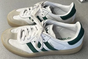 Adidas Women's Sambae OG Leather Shoes 6.5 'White/Green/Gum' - ID0440 - Picture 1 of 8